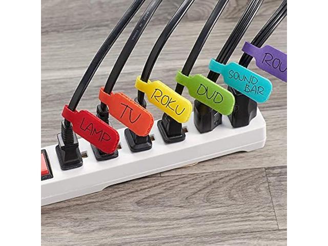 Wrap-It Storage Cable Management Value Pack - 40 Self-Gripping Cable Ties, 20 Cable Labels, 12ft Perforated Self-Gripping Roll - For Home, Office,...