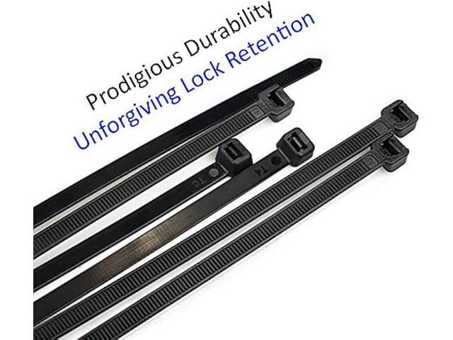 Cable Zip Ties Heavy Duty 26 Inch, Strong Large Black Zip Ties with 200 Pounds Tensile Strength, 50 Pieces, Long Durable Nylon Black tie wraps,...