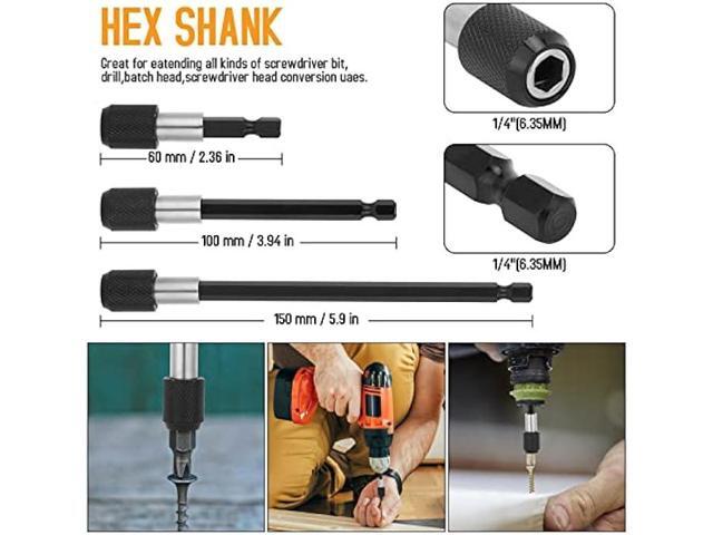 22pcs Flexible-Drill-Bit-Extension Set, 105°Right-Angle-Drill Attachment,Hex Shank Drill-Bit-Kit Rotatable Joint Socket 1/4 3/8 1/2 In Hex Socket...