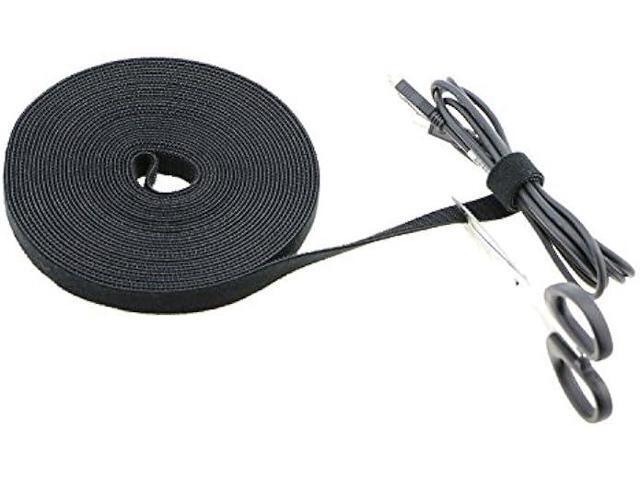 Pasow fastening tape Cable Tie Double Side Nylon Power Wire Management 3/4Inch 1 Roll Hook (25 Yards, Style 1)