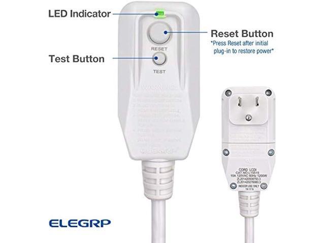 ELEGRP 0651510LY L15515 18AWG LCDI Power Cord Plug for A/C Air Conditioner, E250451 UL Certified, 7.5FT Leakage Current Detection Interrupter...