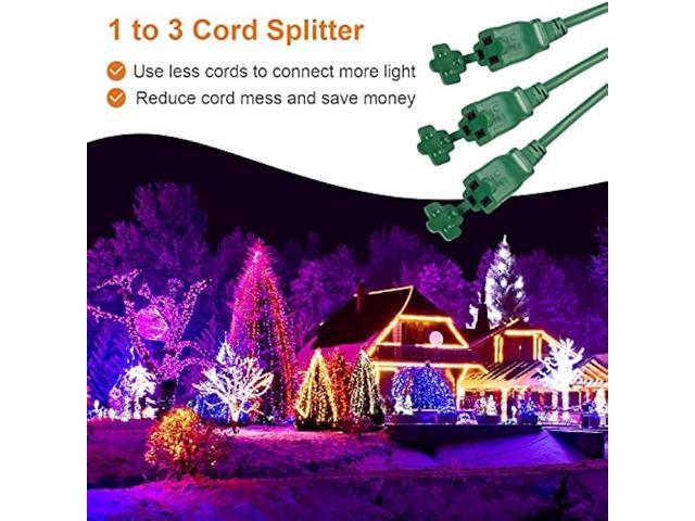 SURAIELEC Outdoor Extension Cord with Multiple Outlets, (15+10+10+10) 45FT Total, 25FT End to End, 1-3 Multi Plug Splitter, 16/3C SJTW, for...