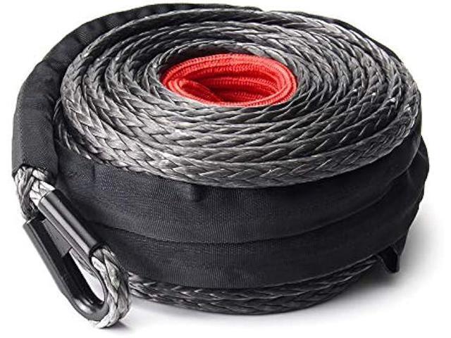 BUNKER INDUST Synthetic Winch Rope 3/8 x 85', 25000 Ibs Winch Cable Line with Protective Sleeve for 4WD Off Road Jeep ATV UTV SUV Truck Boat,1 Pcs...