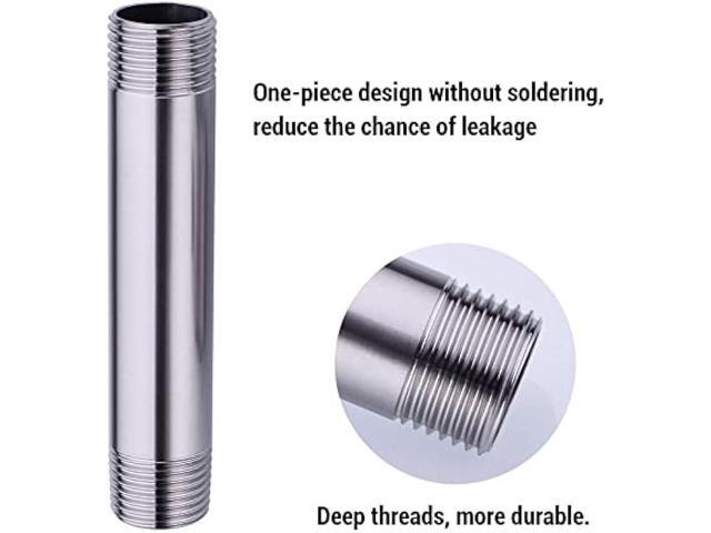Shower Arm with Flange 4 Inch Stainless Steel Ceiling Mounted Straight Extension for Top Rainfall Shower Head, Brushed Nickel
