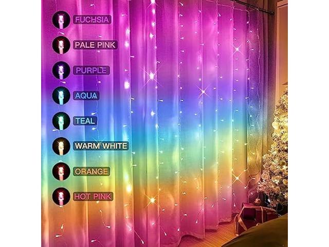 suddus Curtain Lights for Bedroom, 192 Led Hanging String Lights Outdoor Waterproof, Fairy Curtain Lights for Backdrop, Window, Wall, Wedding,...