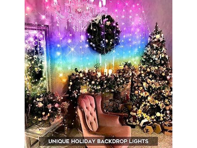 suddus Curtain Lights for Bedroom, 192 Led Hanging String Lights Outdoor Waterproof, Fairy Curtain Lights for Backdrop, Window, Wall, Wedding,...