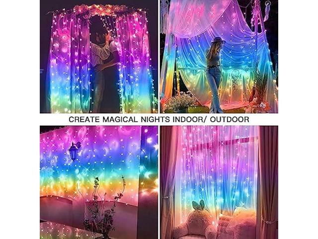 suddus Curtain Lights for Bedroom, 192 Led Hanging String Lights Outdoor Waterproof, Fairy Curtain Lights for Backdrop, Window, Wall, Wedding,...