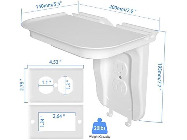 suptek Large Wall Outlet Shelf,Home Wall Shelf Organizer for Outlets,Perfect for Bathroom Kitchen,Bedrooms,Ideal for Cell Phone Speaker up to...