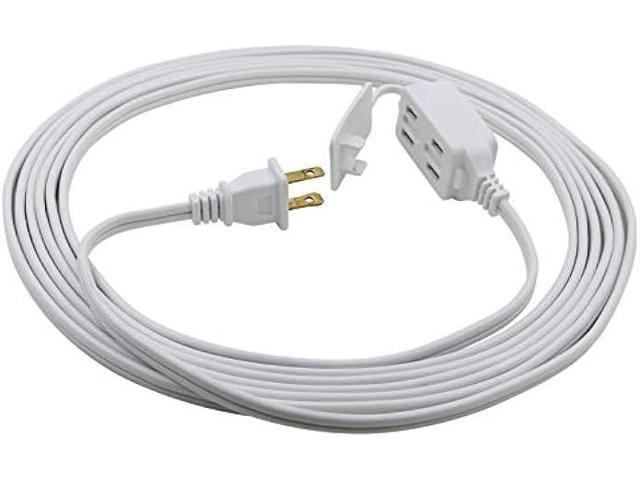 Prime Wire & Cable EC660612 12-Foot 16/2 SPT-2 3-Outlet Indoor Cord, White