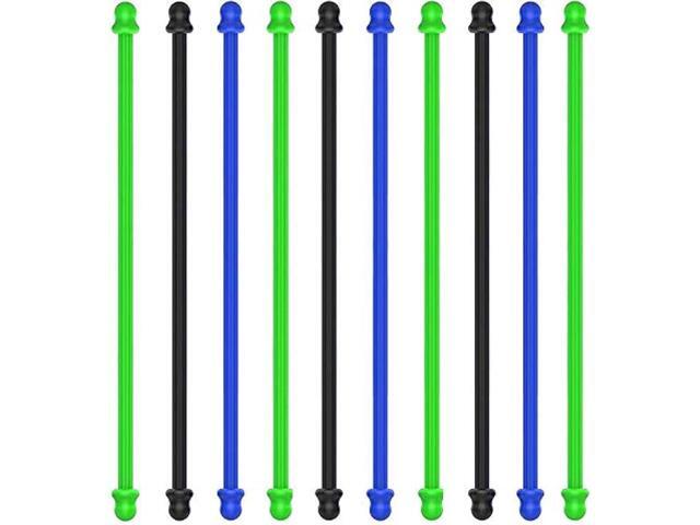 10Pcs 6-Inch Original Silicone Cable Tie, Steel-Core Silicone Twist Ties, Reusable Rubber Twist Tie, Cable Tie Straps. (3 Colors 6-Inch) for...