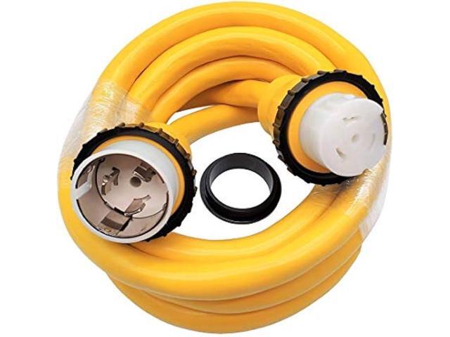 Parkworld Marine Shore Power Extension Cord 50 AMP SS2-50P to SS2-50R, Marine Shore Power Cord SS2-50 Male to Female 50A 125V/250V (15FT)