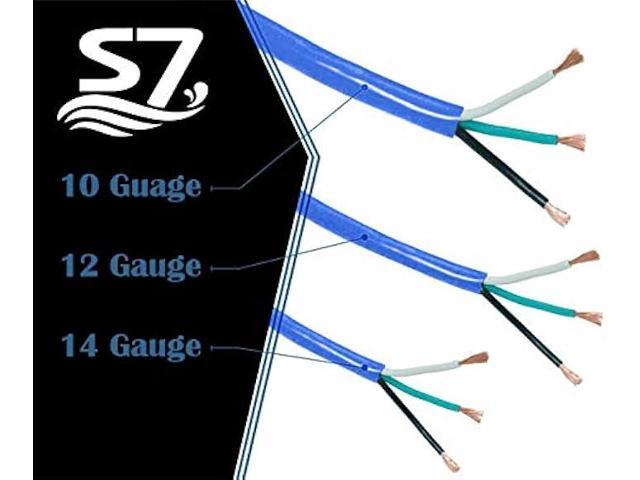 50-ft 10-Gauge Heavy Duty 3-Outlet SJTW Indoor/Outdoor Extension Cord by S7, Grounded 15-Amp Three-Prong Power-Cord with The End Light Up