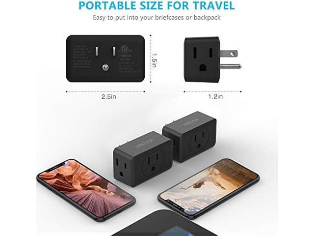 Multi Plug Outlet Extender, VINTAR 3 Plug Outlet Adapter, Multiple Outlet Splitter, Grounded Wall Tap Adapter Power Plug Expander for Travel Home...