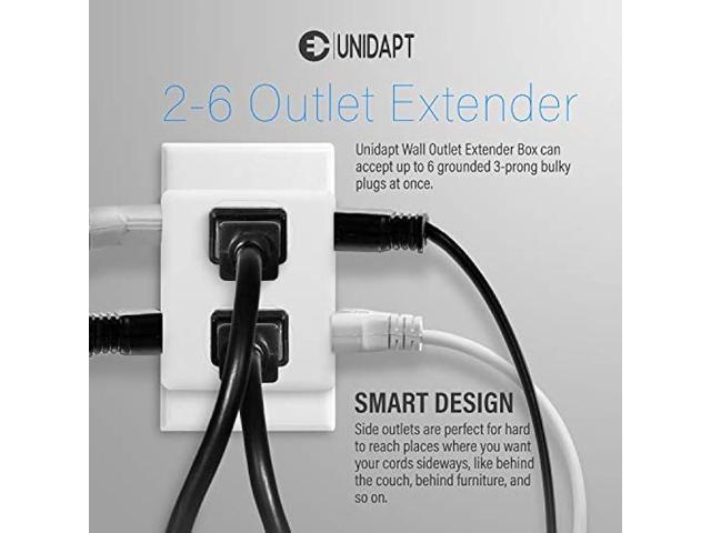 Multi Plug Outlet Splitter, Unidapt Multiple Outlet Extender Adapter with 6 Electrical Outlets, Side Outlet Splitter Box, Wall Tap Power Plug...
