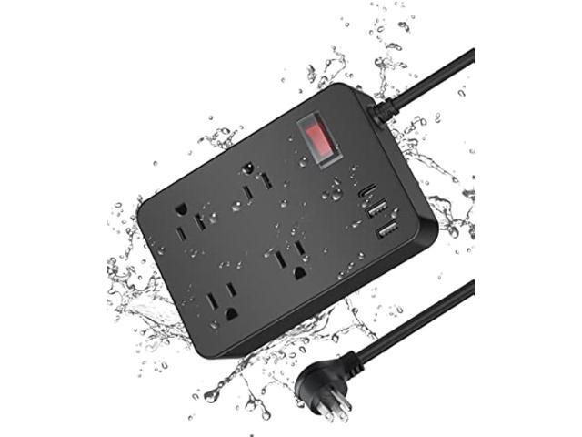 Outdoor Power Strip Weatherproof with USB C, Waterproof Surge Protector with 4 Outlets,Outdoor Electrical Outlet,Outdoor Multi Plug Outlet for...