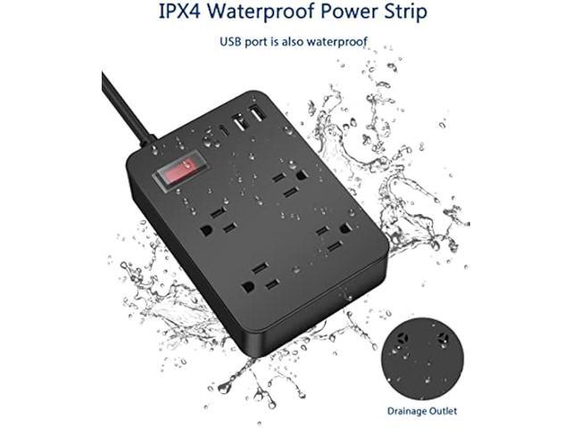 Outdoor Power Strip Weatherproof with USB C, Waterproof Surge Protector with 4 Outlets,Outdoor Electrical Outlet,Outdoor Multi Plug Outlet for...