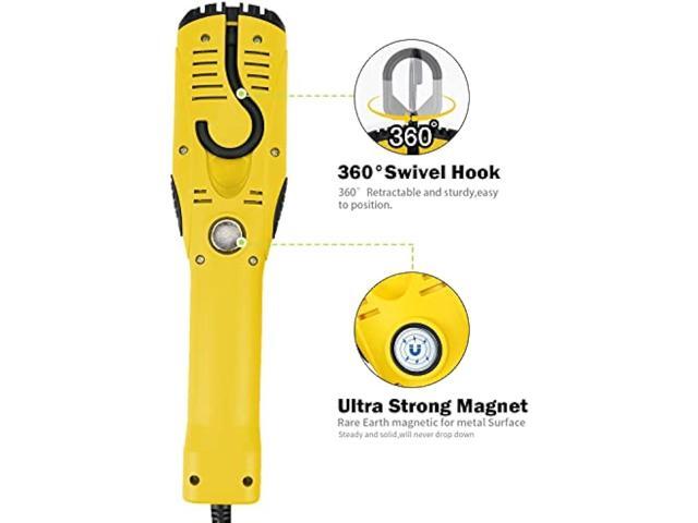 EP 25 Ft LED Work Light, 1200 Lumen COB LED Trouble Light - 16 Gauge SJTW Indoor Outdoor Extension Cord, Handheld, Magnetic Base, Rotatable Hanging...