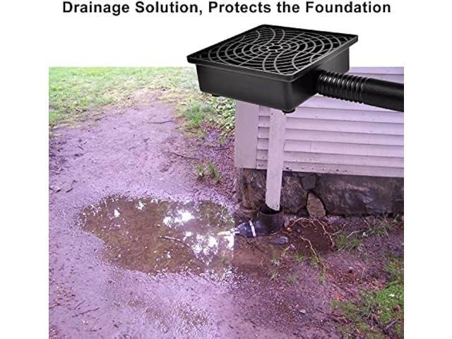 Prestantious Catch Basin Gutter Downspout Extensions, 12×12 Low Profile Catch Basin Downspout Extender with Flexible Pipe, No Deep Dig Needed,...