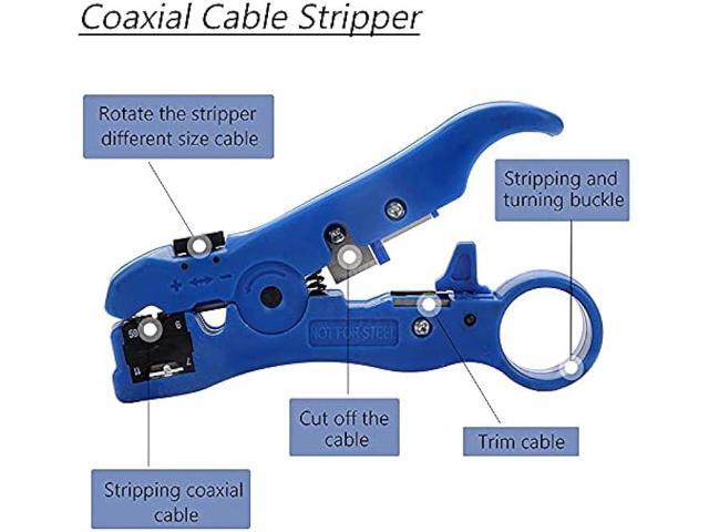 TLS. eagle Coax Cable Crimping Kit Adjustable Tool Set Coaxial Cable Crimping Tool for RG59 RG6 F BNC RCA with 20 PCS F Compression Connectors