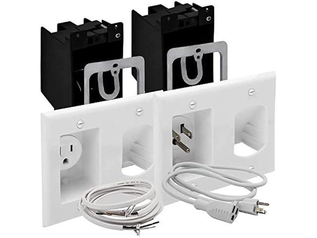 TOPGREENER TV Cord Hider in-Wall Cable Management System for Wall Mounted TV, 2-Gang Low Voltage Pass Through Cable Concealer Wall Plates,...