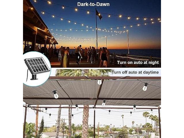 SUNTHIN 100ft Solar String Light Outdoor, USB Rechargeable Patio Solar Outdoor Lights with Waterproof & Shatterproof 30 LED Bulbs for Backyard,...