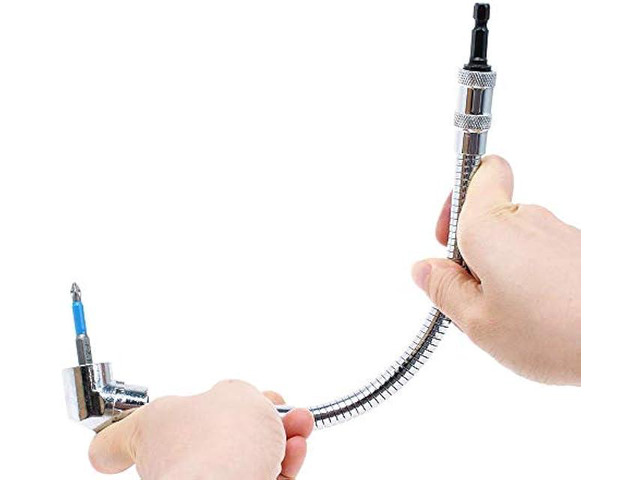 AUTOTOOLHOME Flexible Drill Bit Extension with Right angle Drill Adapter Flex Shaft for Electric Screwdriver Power Impact Drill Magnetic Hex Shank...