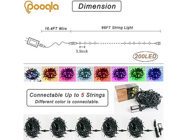 Purple String Lights Halloween Decoration, 200 LED 66 ft Outdoor Waterproof Decorative LED String Lights, 8 Modes Halloween Fairy Lights for Home...