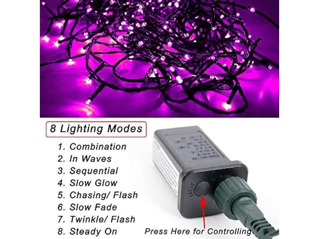 Purple String Lights Halloween Decoration, 200 LED 66 ft Outdoor Waterproof Decorative LED String Lights, 8 Modes Halloween Fairy Lights for Home...