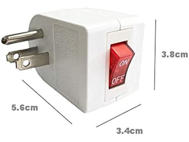 Oviitech 4 Pack Grounded Outlet Wall Tap Adapter with On/Off Power SwitchSingle Outlet with Switch in White