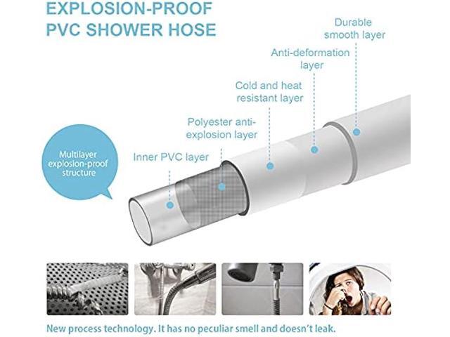 OFFO Shower Hose, 138 Inches Premium RV PVC Handheld Shower Head Hose Flex Hoses Extension with Brass Insert and Nut for Bathing Toilet Cleaning...