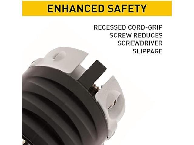 Legrand - Pass & Seymour 2 Pole HD Plug with 2 Pole Plug End, Black Heavy Duty Electric Plug Replacement, 15 Amps, 120 Volts Replacement Cord Plug,...