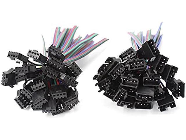 RGBZONE 20Pairs JST SM 4PIN Plug Male to Female EL Wire Cable Connector Adapter for 5050 3528 RGB LED Strip Light