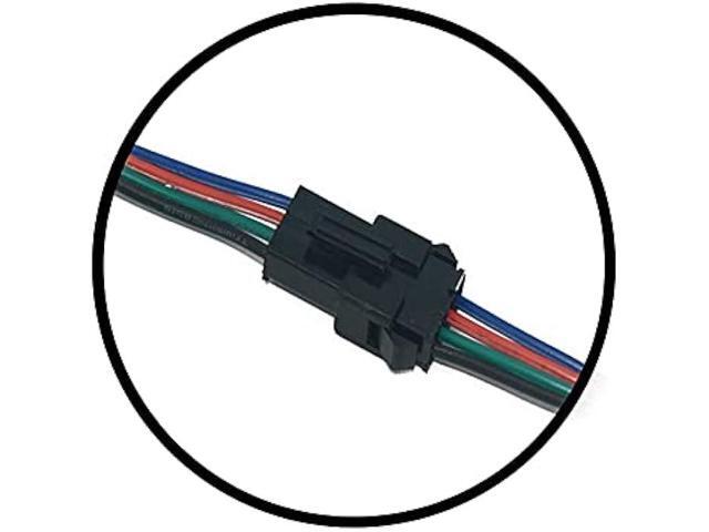 RGBZONE 20Pairs JST SM 4PIN Plug Male to Female EL Wire Cable Connector Adapter for 5050 3528 RGB LED Strip Light