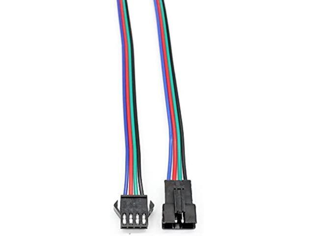 RGBZONE 20Pairs JST SM 4PIN Plug Male to Female EL Wire Cable Connector Adapter for 5050 3528 RGB LED Strip Light