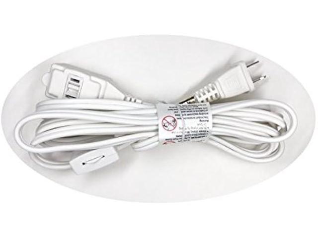 6-feet 16/2 Household Extension Cord with Thumb Wheel On/Off Switch White