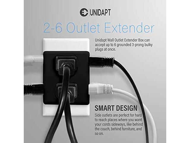 Multi Plug Outlet Splitter, Unidapt Multiple Outlet Extender Box with 6 Electrical Outlets, Wall Tap Power Plug Expander for Home Office Hotel Dorm...