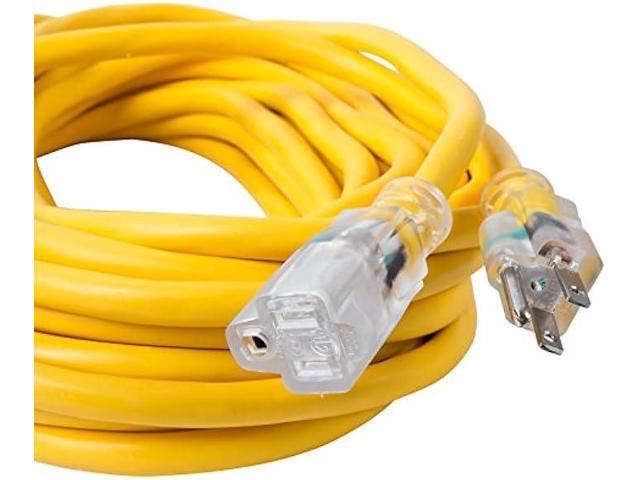 Bergen Industries Inc Bergen Industries OC50123LT, 50 ft, 12 AWG, 15A/125V AC Extra Heavy-Duty Outdoor Single Receptacle Extension Cord, Yellow