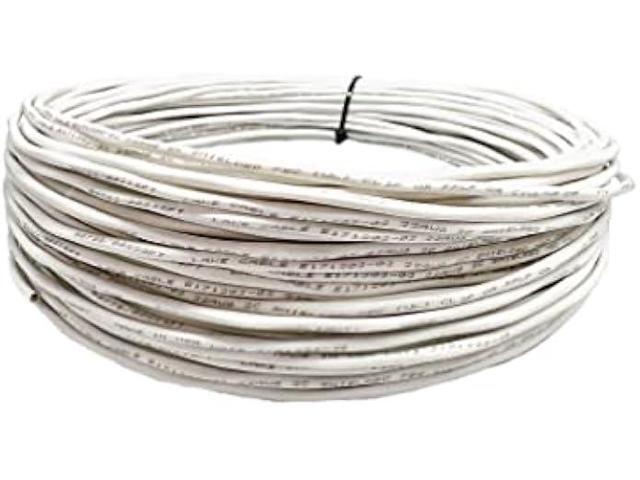 Custom Cable Connection 22 AWG 2 Conductor Stranded Shielded Plenum Cable White CL3P Jacket for Security/Alarm/Access Control/Sound - 100 Foot Roll...