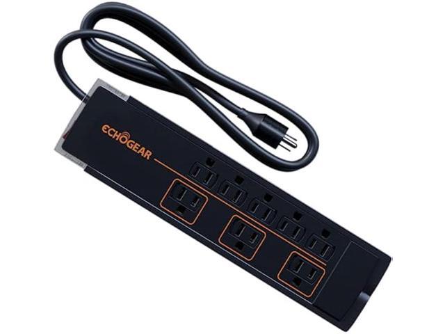 ECHOGEAR ShockBlocker 8 Outlet Surge Protector Power Strip - Slim Design Can Power & Protect Your Entire TV, Office, Or Gaming Setup - Advanced...