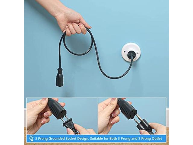 3 Outlet Light Socket Adapter, Convert E26/E27 Bulb Socket to 3 Prong Outlet with Extension Cord, Flexible Light Socket Converter Suitable for...