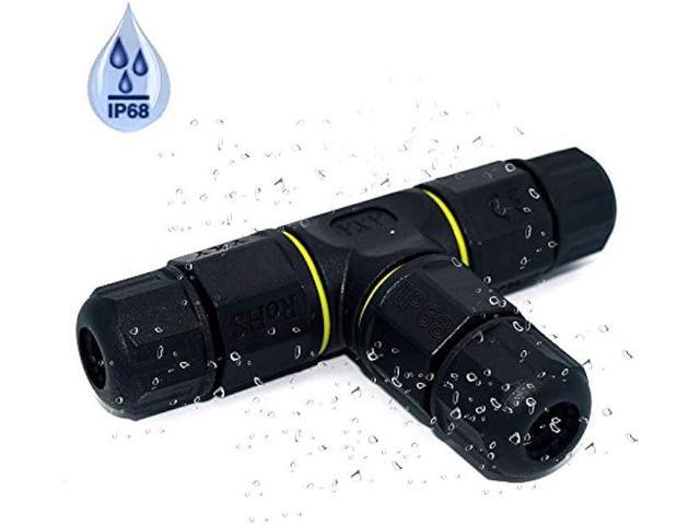 ELifeApply 3 Way Junction Box IP68 Waterproof Electrical Junction Box 2 Pin/3 Pin/4 Pin Junction Box Outdoor Cable Connector for...