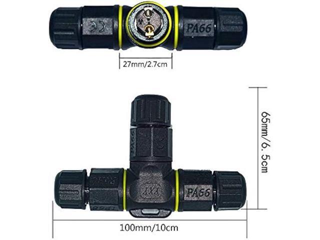 ELifeApply 3 Way Junction Box IP68 Waterproof Electrical Junction Box 2 Pin/3 Pin/4 Pin Junction Box Outdoor Cable Connector for...
