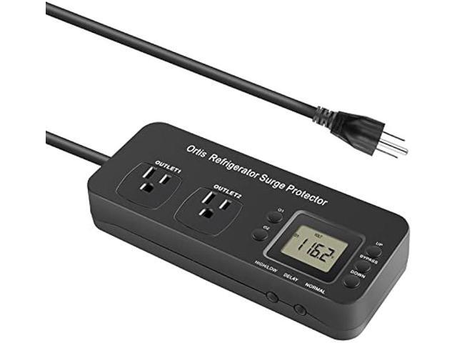 Refrigerator Surge Protector, Ortis Double Outlet Electronic Surge Protector for Home Appliances with Time Delay & Real-Time Electricity Usage...