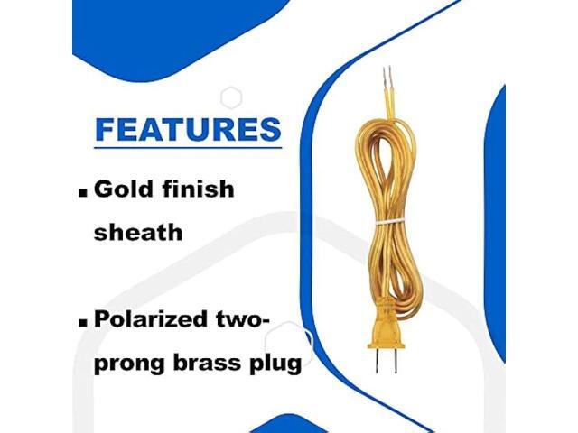 Ciata Lamp Wire, 8ft Lamp Cord with Polarized Molded Two-Prong Plug for Table and Floor Light Fixtures, Stripped Ends, Easy and DIY Installation,...