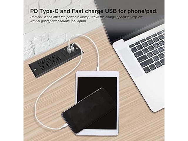 20W Recessed Power Strip USB C Fast Charge Desk Power Outlet Type C Flush Mounted Extension Power Plug for Conference Countertop Desktop Drawer...