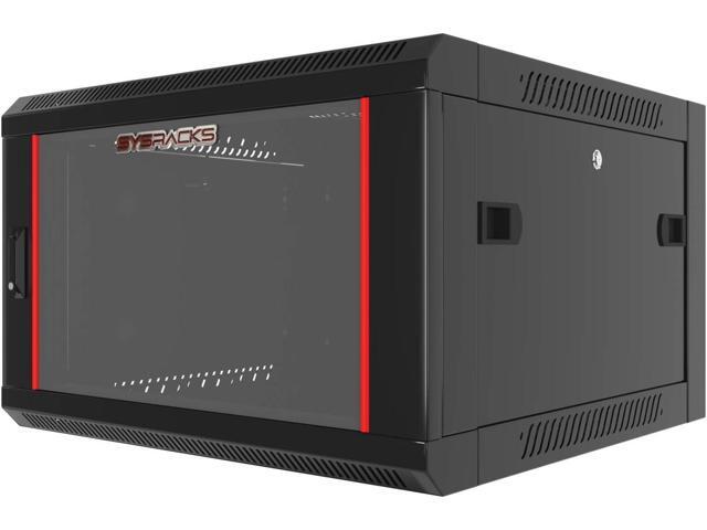 Wall Mount Server Rack Cabinet Locking Computer Cabinet Network Enclosure for Electronics Security Audio Video AV Equipment Data Rack 24-Inch Depth...