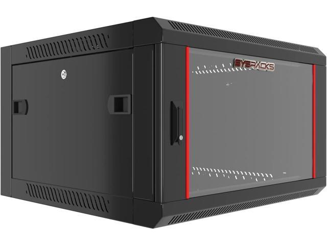 Wall Mount Server Rack Cabinet Locking Computer Cabinet Network Enclosure for Electronics Security Audio Video AV Equipment Data Rack 24-Inch Depth...