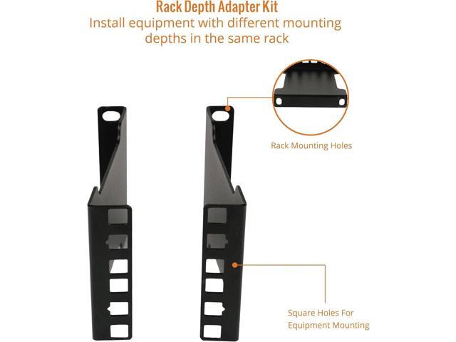 Server Rack Depth Extender - 2U - 4inch / 10 cm - TAA Compliant - Recessed Rack Adapter - Rack Mount Adapter Kit - Network Rack Extender