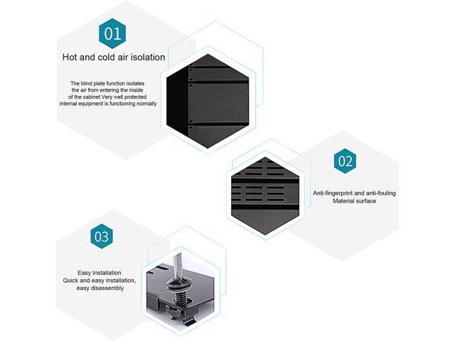 1U Blank Panel, 19 Inch Rack Mount Cable Management Panel Spacer W/Brush for Server Network Rack Enclosure Cabinet (4pcs)