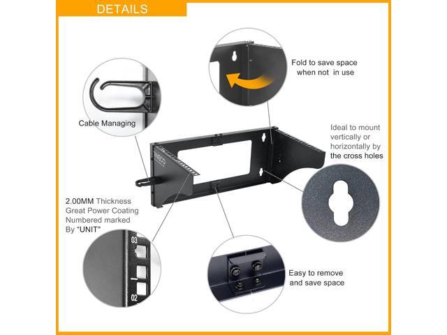 RIVECO 3U Wall Mount Rack for Network Reinforced Heavy Load 66LBS Small Server Racks Vertical & Horizontal Mounting for 19 inches IT & Studio...